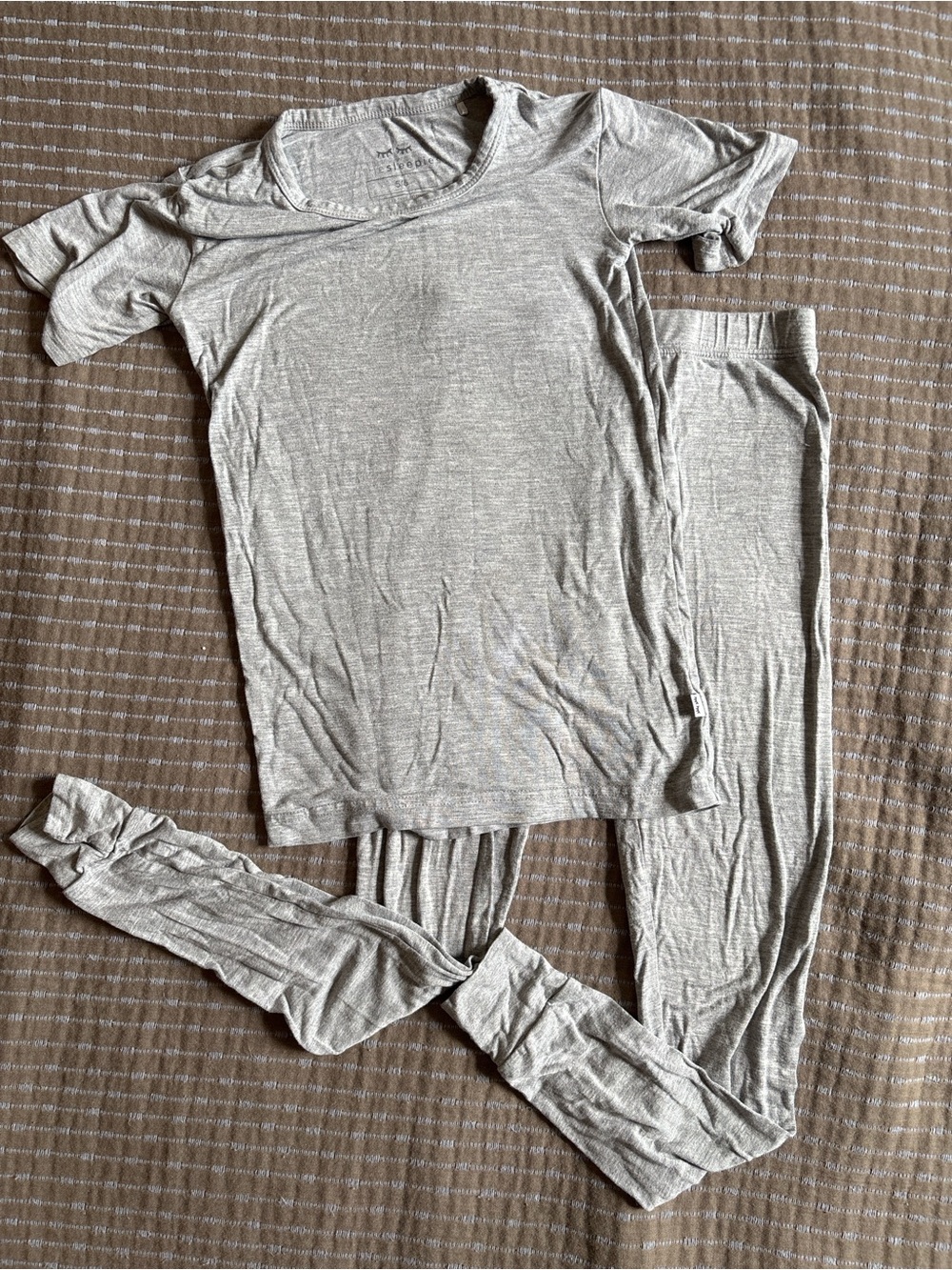 Little Sleepies Heather Grey Bamboo Two-Piece Pajama Set Short Sleeve Sz 5/6
